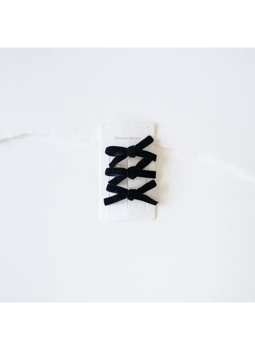 Little Velvet Ribbon Hair Pin Set Black