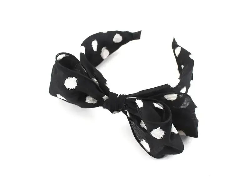 pretty persuasions Polka Dots Bow Headband Black