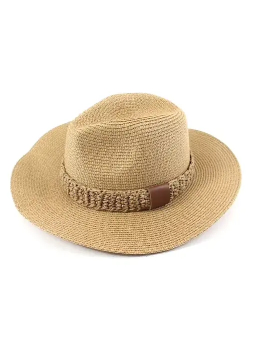 Cancun Sun Straw Panama Hat Tan