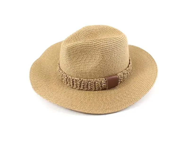 pretty persuasions Cancun Sun Straw Panama Hat Tan