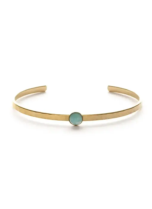 6mm Round Stone Cuff Amazonite