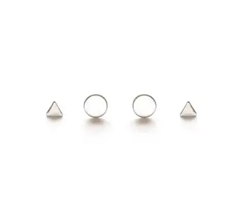 Geometric Combo Studs Sterling Silver