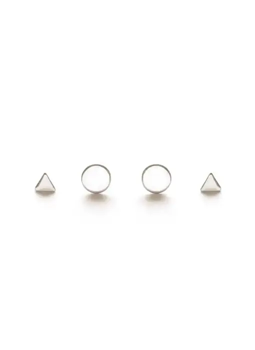 Geometric Combo Studs Sterling Silver