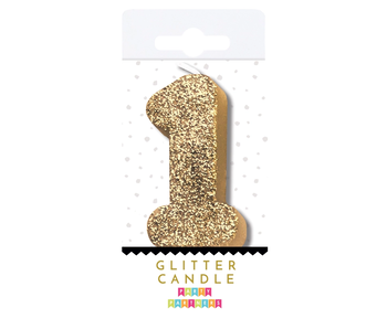 1 Glitter Number Candle Gold