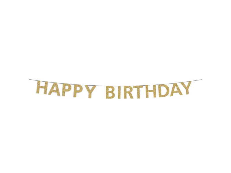 Party Partners Gold Happy Birthday Banner