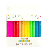 Party Partners Rainbow Gold Glitter 24 Candles Set