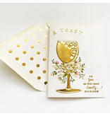 The First Snow A Toast Gold Embossed Engagement Greeting Card
