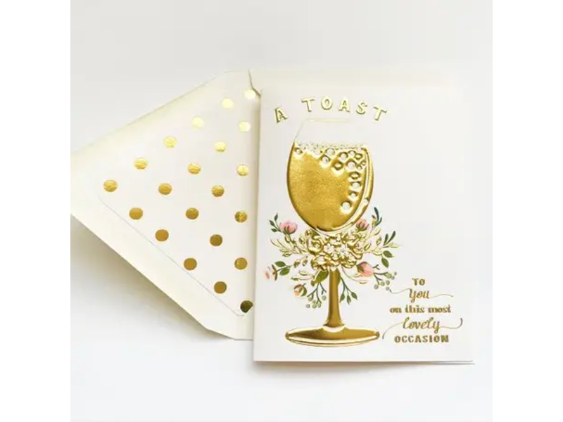 The First Snow A Toast Gold Embossed Engagement Greeting Card