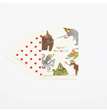 The First Snow Animals Having A Party Happy Birthday Greeting Card