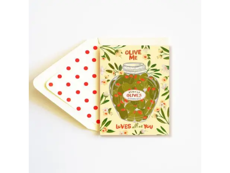 The First Snow Olive Me Loves All of You Valentine's Day Greeting Card