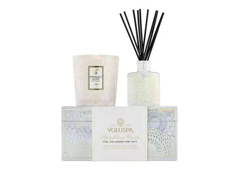 Voluspa Sparkling Cuvee Candle Diffuser Gift Set