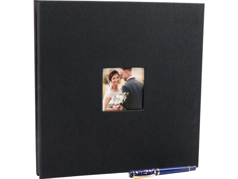 Peter Pauper Press Black Linen Photo Album (40 Self-Adhesive Pages)