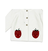 Viverano Organics Strawberry Embroidered Cardigan (Organic )