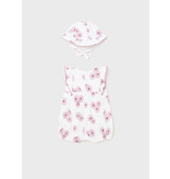 Mayoral Juicy pink knit overall with cap