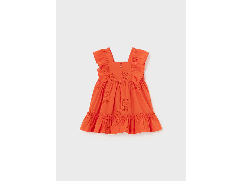 Mayoral Tangerine Embroidered dress