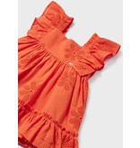 Mayoral Tangerine Embroidered dress