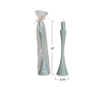 Unscented Taper in Taper Holder Shaped Candle, Grey