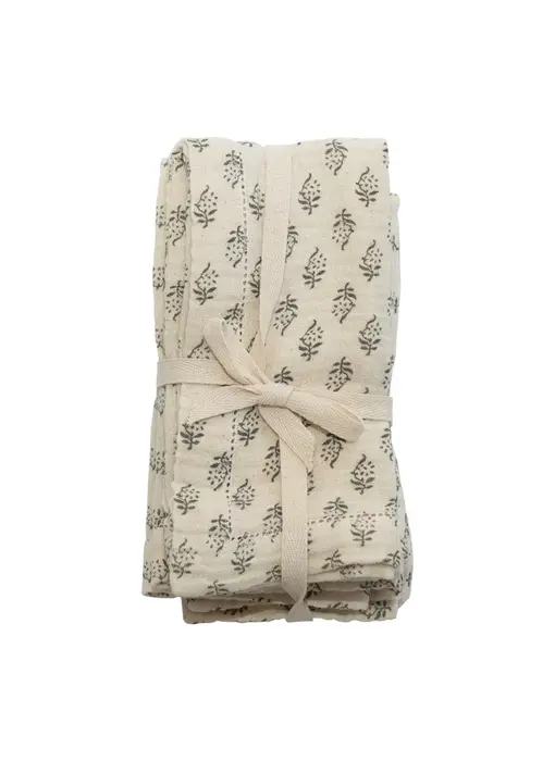 Napkins with Printed Floral Pattern, Set of 4