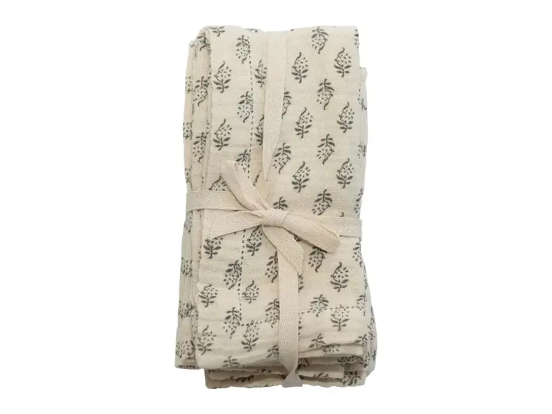 Creative Co-OP Napkins with Printed Floral Pattern, Set of 4