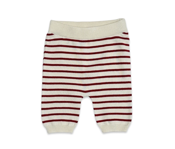 Sweater Knit Pants (Organic) - Strawberry Red Stripe