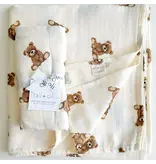 Ali + Oli Muslin Swaddle Blanket (Teddy Bear)