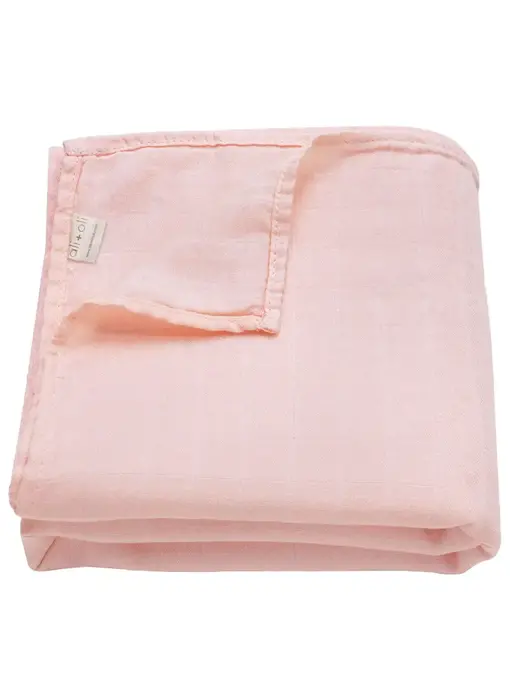 Bamboo Muslin Swaddle Blanket (Soft Pink)