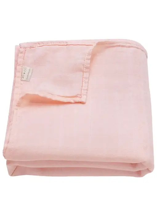 Muslin Swaddle Blanket (Soft Pink)