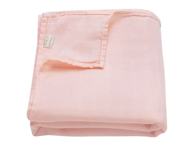 Ali + Oli Muslin Swaddle Blanket (Soft Pink)