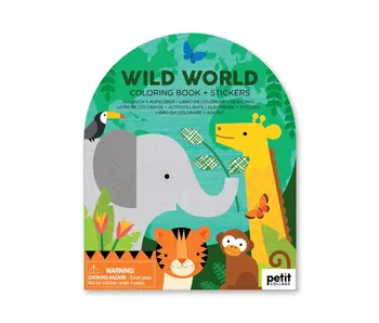 Coloring Book with Stickers Wild World