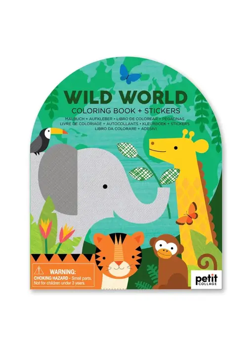 Coloring Book with Stickers Wild World