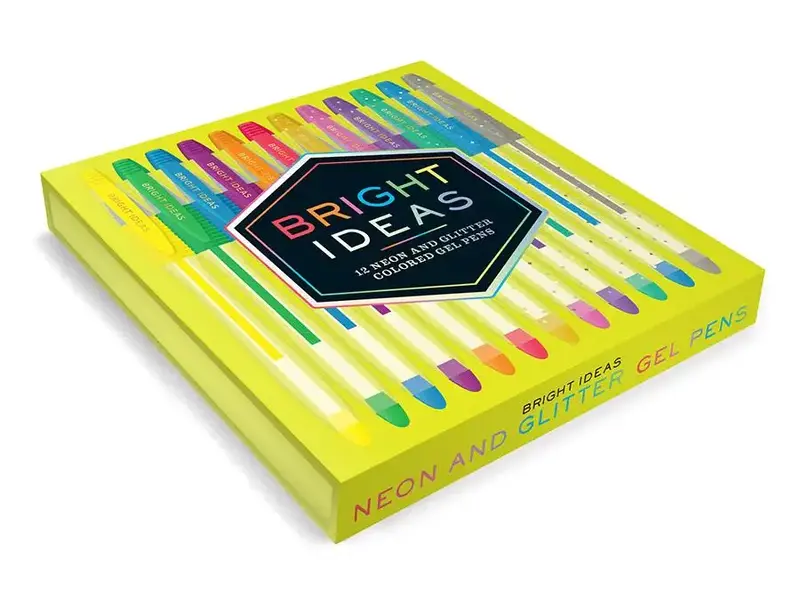 Chronicle Books Bright Ideas Neon and Glitter Colored Gel Pens