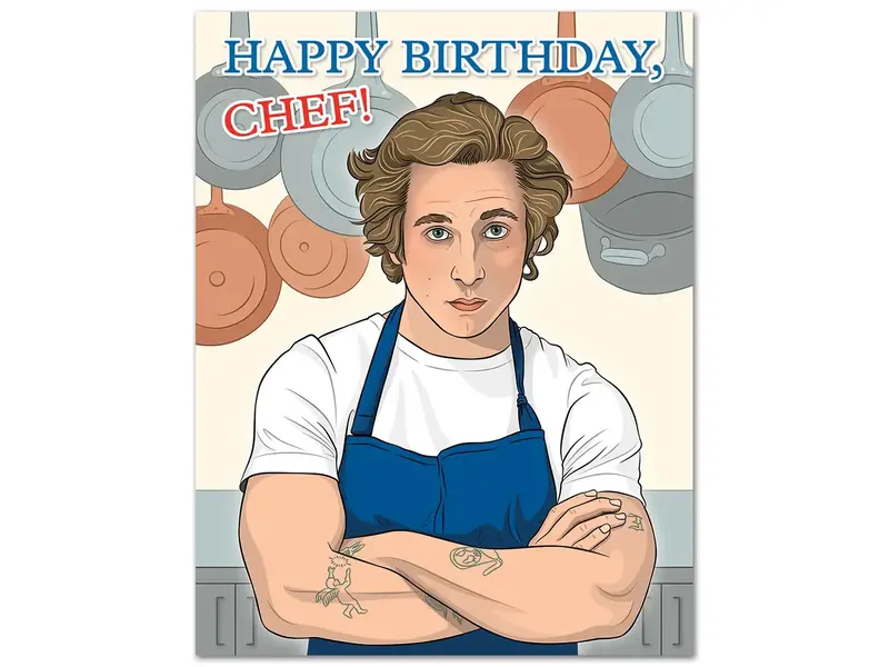 The Found The Bear Happy Birthday Chef Card