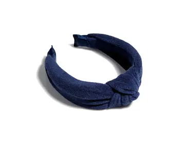 Knotted Terry Headband - Navy