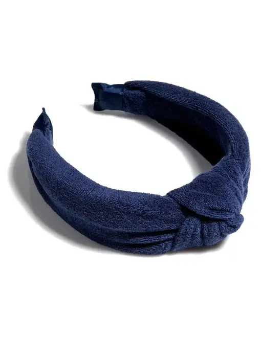 Knotted Terry Headband - Navy