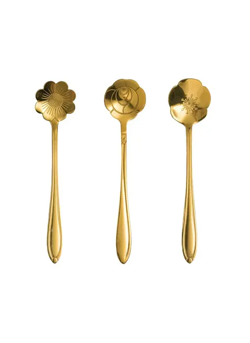Stainless Steel Flower Shaped Spoons, Set of 3