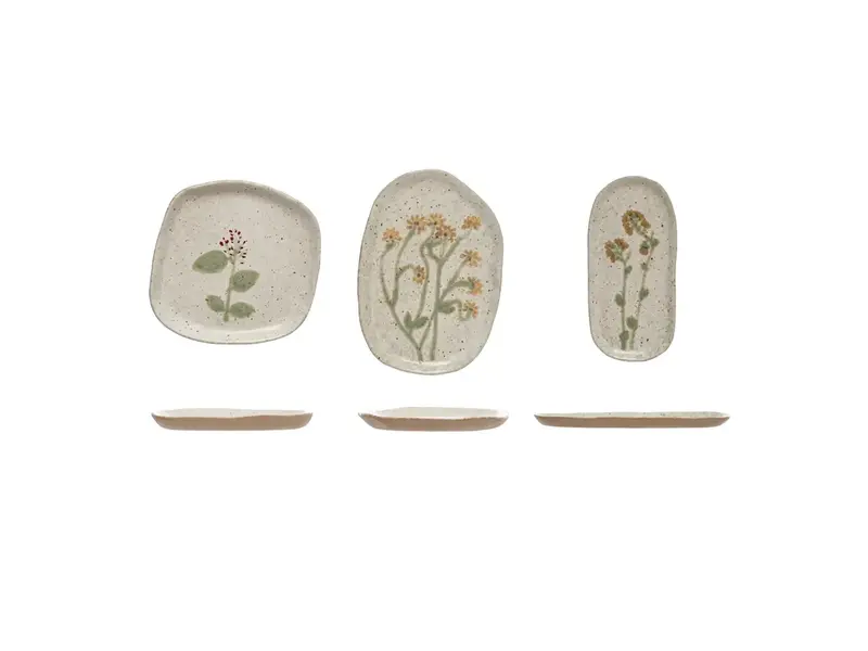 Bloomingville Hand-Painted Stoneware Plate, Reactive Glaze