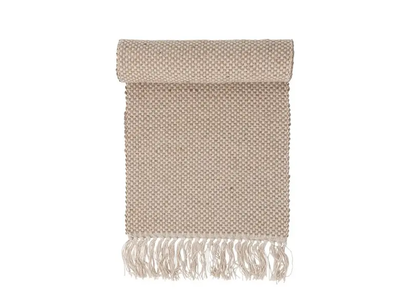 Creative Co-OP Woven Jute and Cotton Table Runner with Fringe