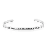 MantraBand To the Moon and Back Bracelet - Silver