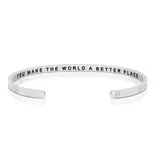 MantraBand You Make the World A Better Place Bracelet - Silver