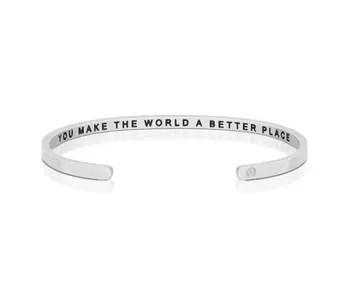 You Make the World A Better Place Bracelet - Silver