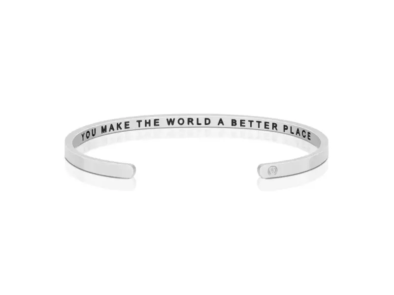 MantraBand You Make the World A Better Place Bracelet - Silver