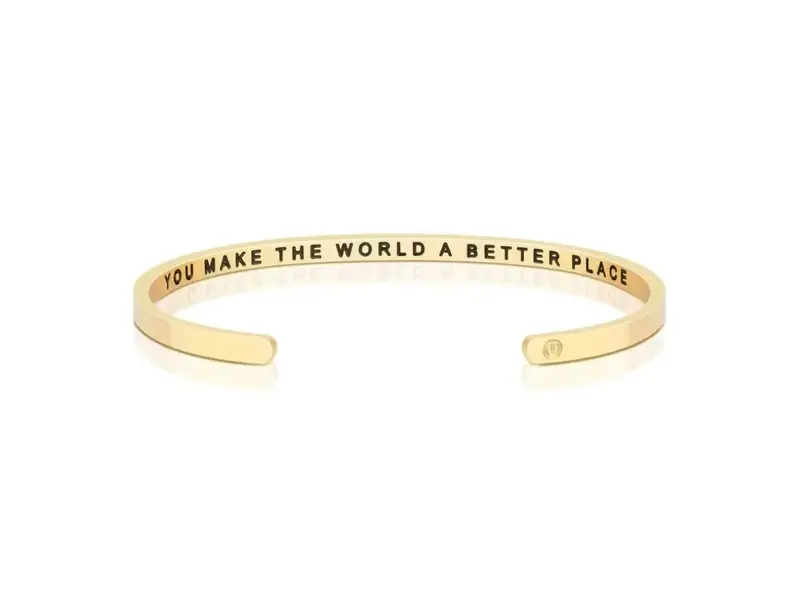 MantraBand You Make the World A Better Place Bracelet - Yellow Gold