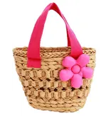 Sparkle Sister by Couture Flower Straw Tote - Pink