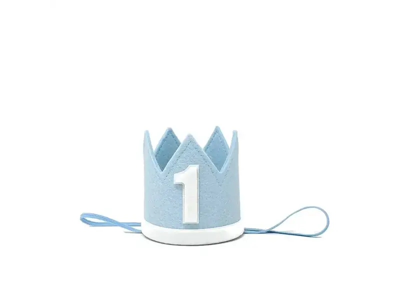 Little Blue Olive Baby Blue Felt Crown | 1 Year