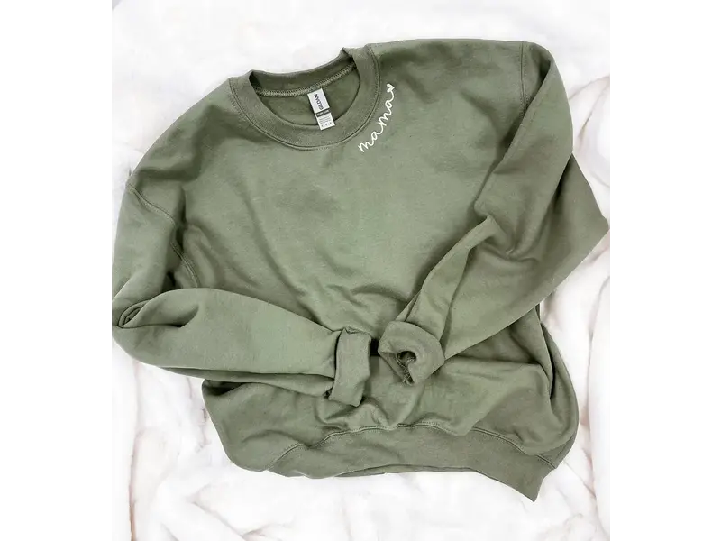 Bash Embroidered Mama Sweatshirt Sand/Black  - Small