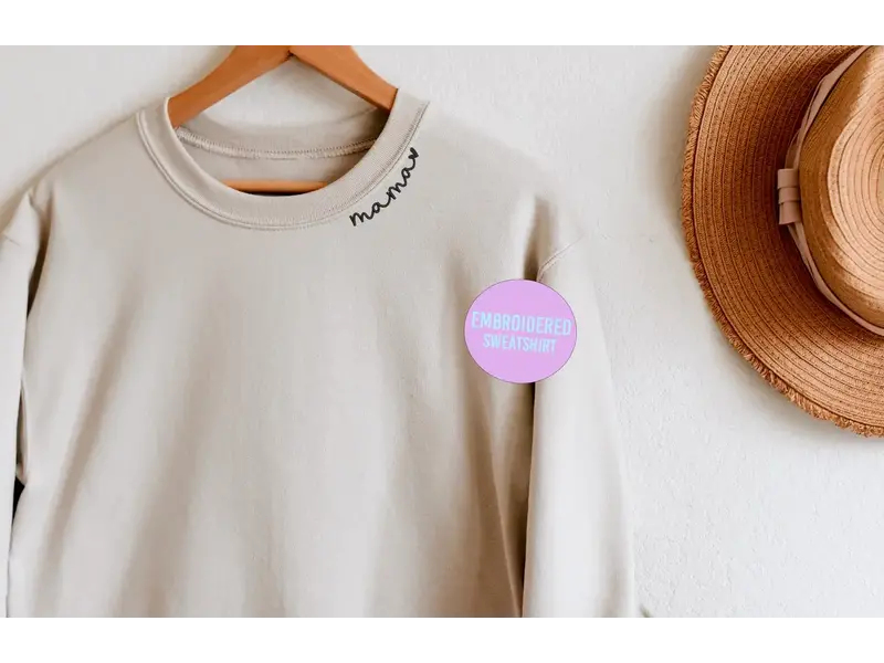 Bash Embroidered Mama Sweatshirt Sand/Black  - Medium