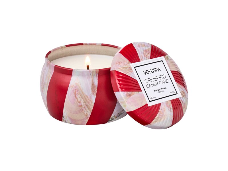 Voluspa Crushed Candy Cane Mini Tin