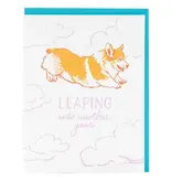 Smudge Ink Corgi Birthday Card