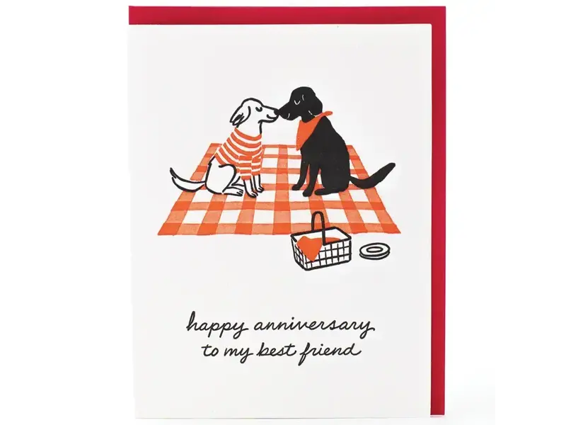 Smudge Ink Dog Picnic Anniversary Card