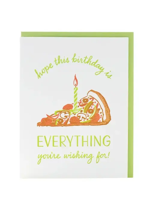 Everything Pizza Birthday Card